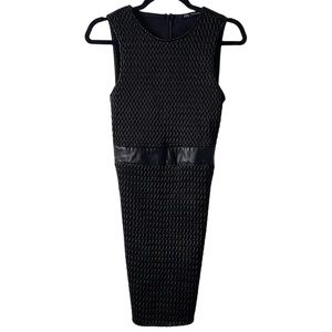 Zara black faux leather textured dress size medium